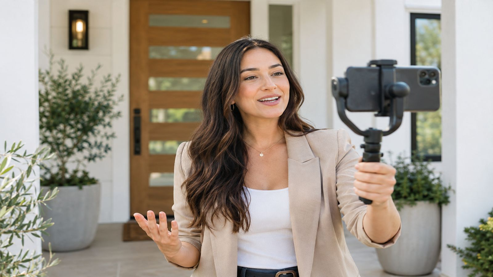 A camera filming a home tour